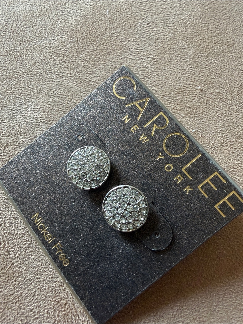 Carolee Pave Crystal Round Stud Earrings